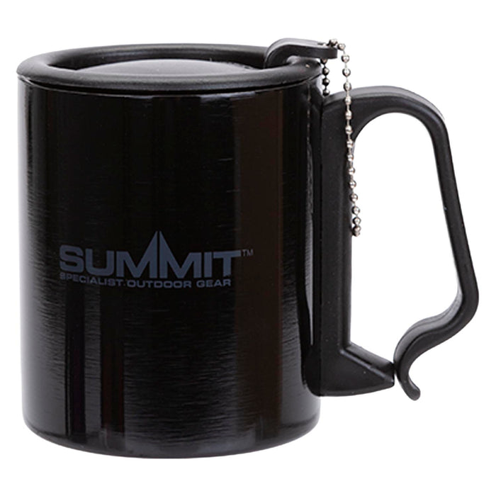 Caribiner Double Walled Mug  Black - 9cm x 7cm