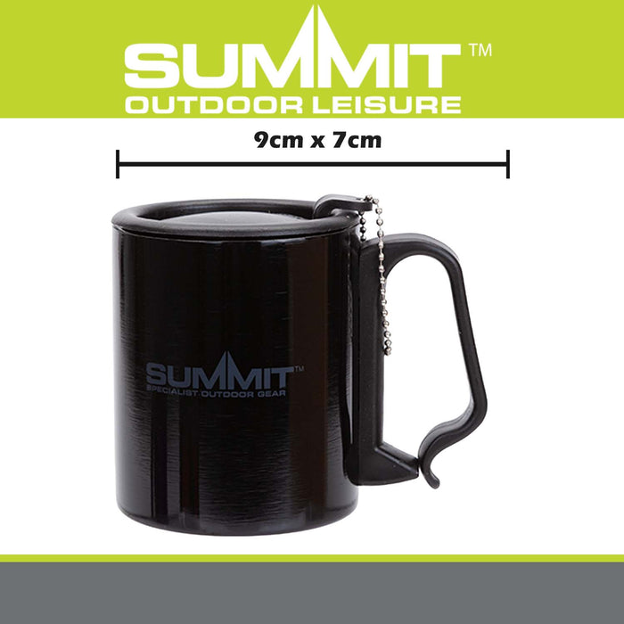 Caribiner Double Walled Mug  Black - 9cm x 7cm