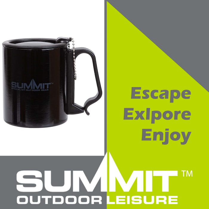 Caribiner Double Walled Mug  Black - 9cm x 7cm
