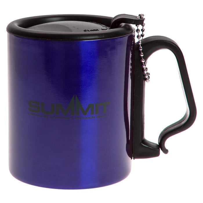 Caribiner Double Walled Mug  Blue - 9cm x 7cm