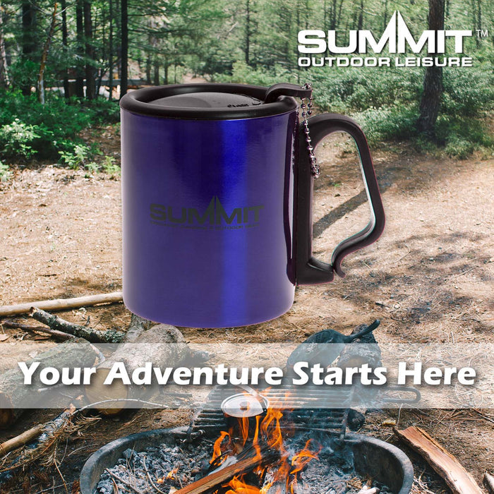 Caribiner Double Walled Mug  Blue - 9cm x 7cm