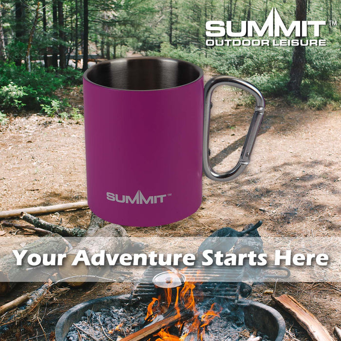 Caribiner Double Walled Mug  Pink - 9cm x 8cm