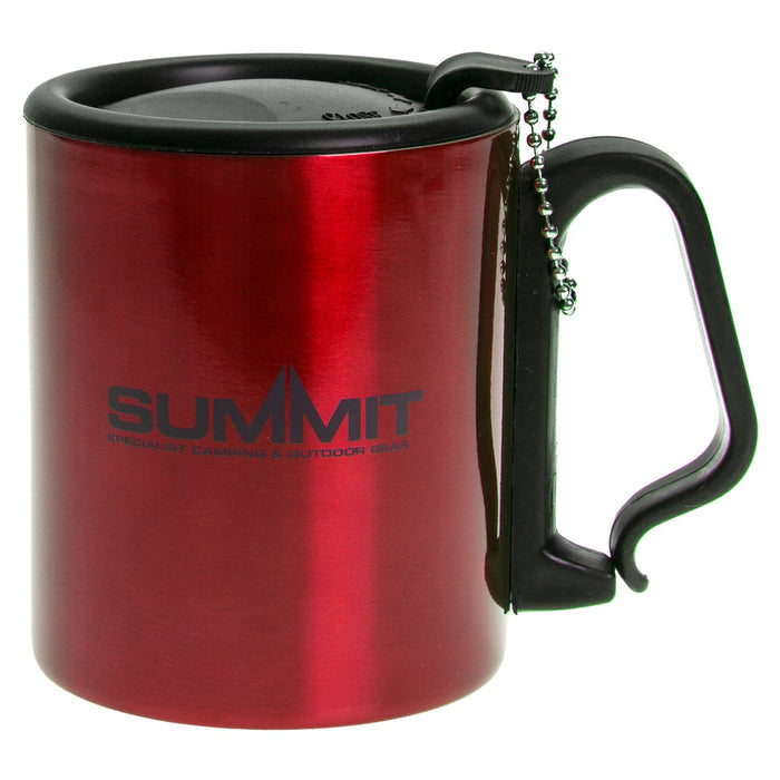 Caribiner Double Walled Mug  Red - 9cm x 7cm