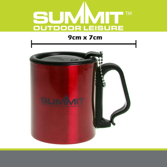 Caribiner Double Walled Mug  Red - 9cm x 7cm