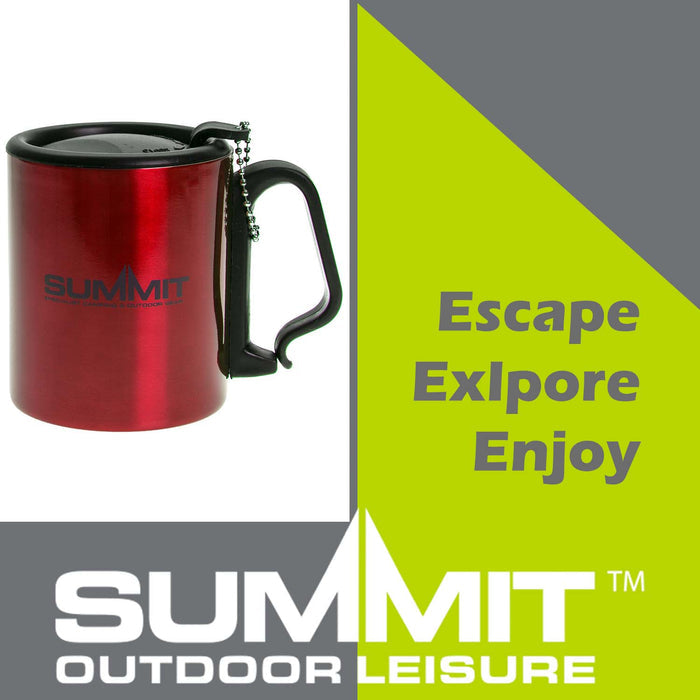Caribiner Double Walled Mug  Red - 9cm x 7cm