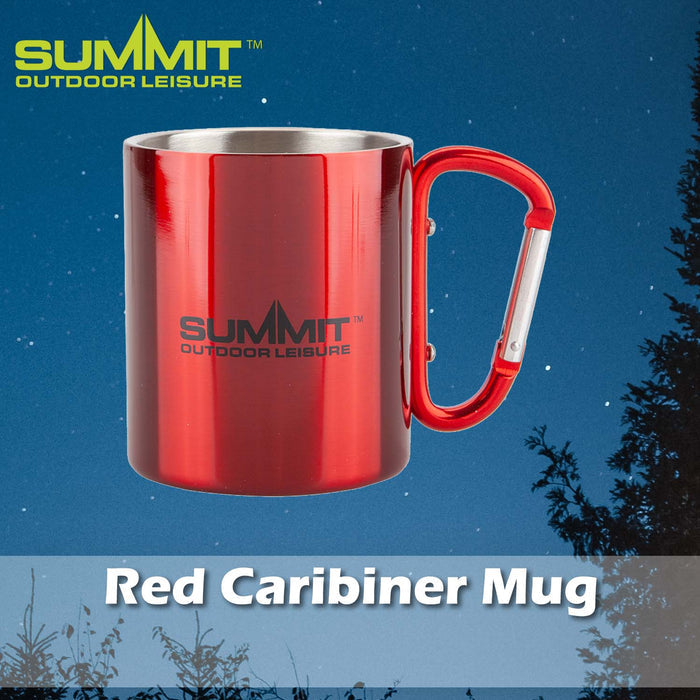 Caribiner Handled Mug Good for Days Out Red - 9cm x 7.5cm
