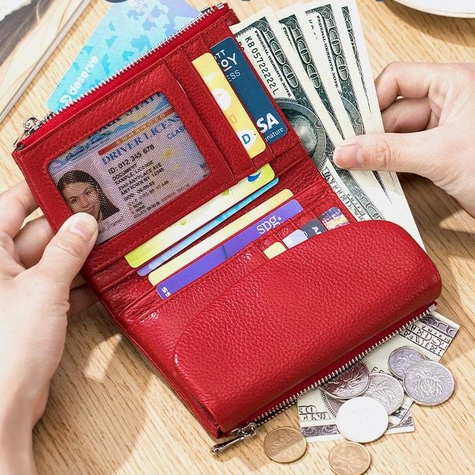 🔥⏰Cartera unisex RFID Pebble de piel auténtica🔥-ES