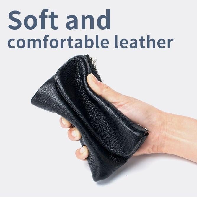 🔥⏰Cartera unisex RFID Pebble de piel auténtica🔥-ES