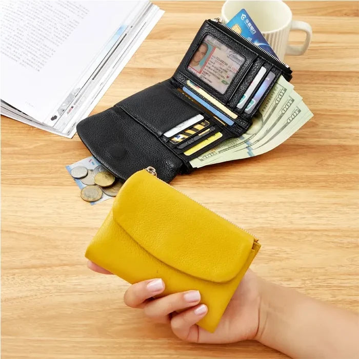 🔥⏰Cartera unisex RFID Pebble de piel auténtica🔥-ES