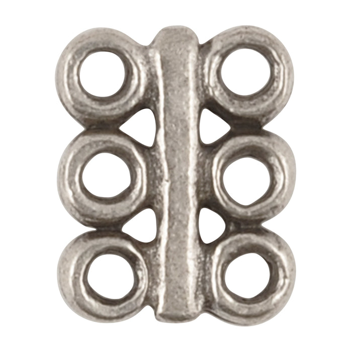 Castings Wholesale-10x12mm Bar Connector-6 Hole-Antique Silver