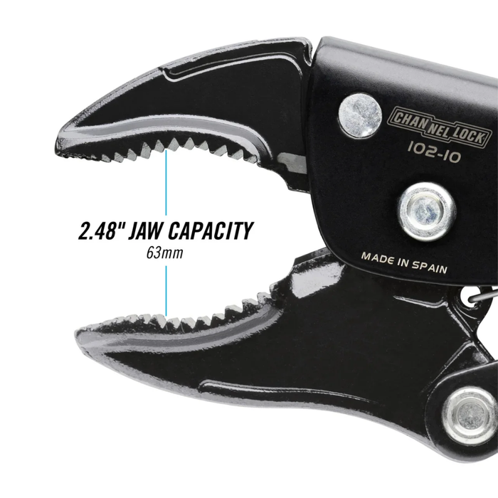 Channellock 102-10 10" Curved Jaw Locking Pliers w/ Cutter