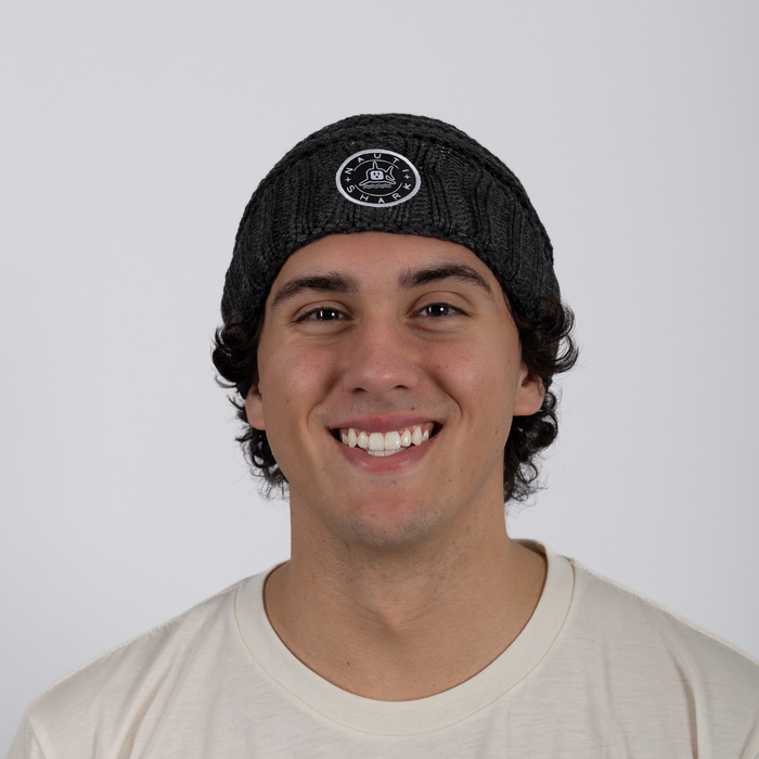 Classic Circle Knit Beanie - Charcoal