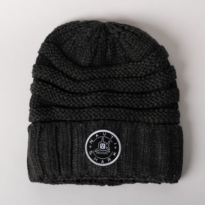 Classic Circle Knit Beanie - Charcoal