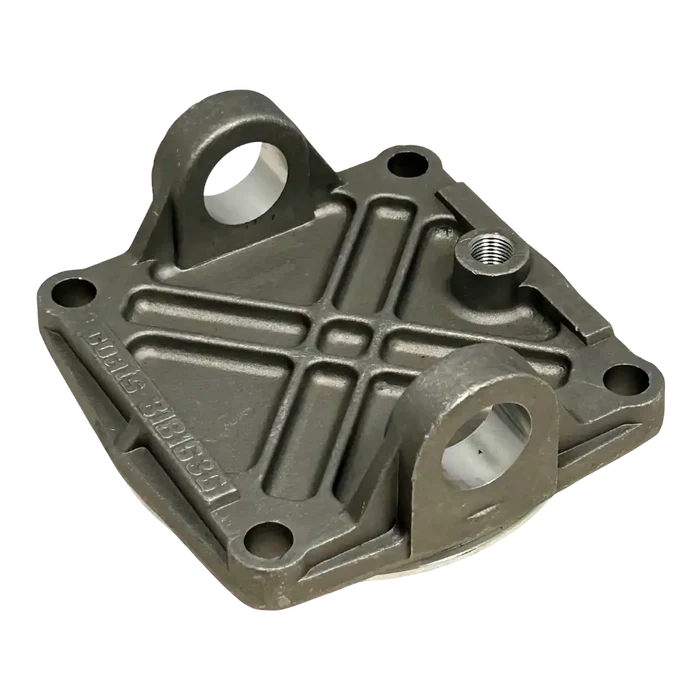 Silver-grey OEM cylinder base end cap with holes and bolts for Coats tire changers