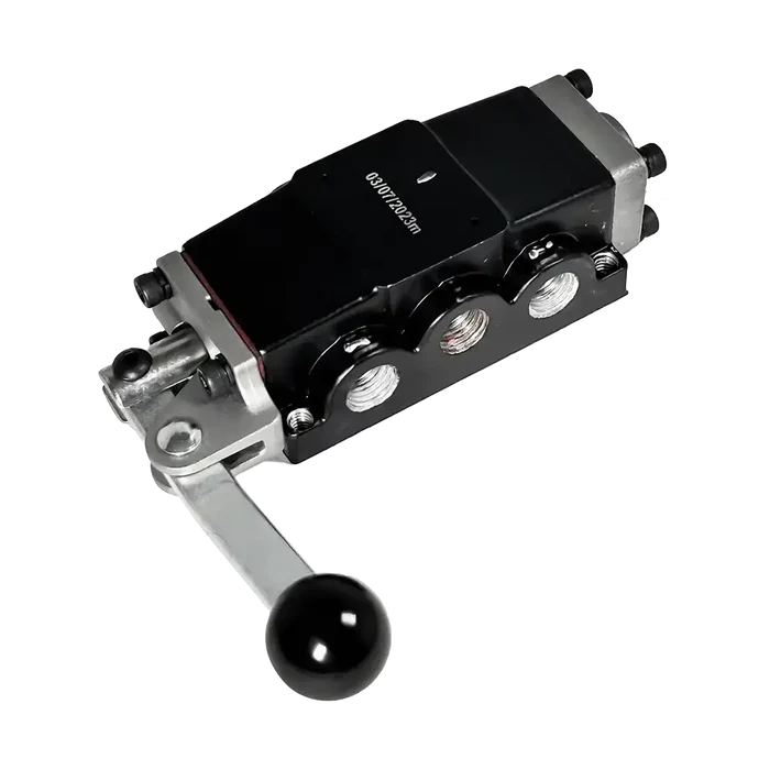 Black and silver Coats OEM air valve with threaded ports for Robo Helper Arm on baseline tire changers