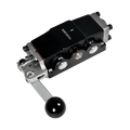 Black and silver Coats OEM air valve with threaded ports for Robo Helper Arm on baseline tire changers