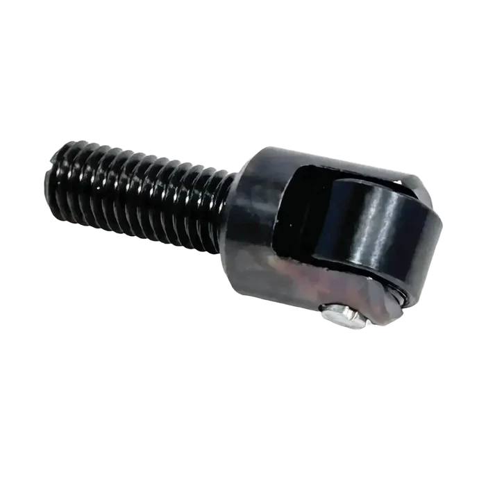 Black threaded bolt with swivel eye for securely fastening Coats Swing Arm Tire Changer