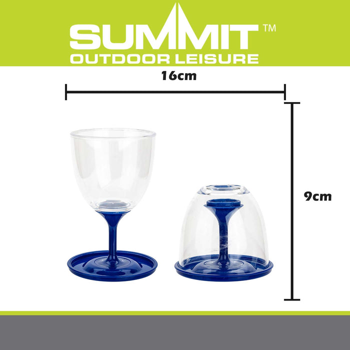 Collapsible Wine Glasses Pack Away - 10oz / 285ml Blue of