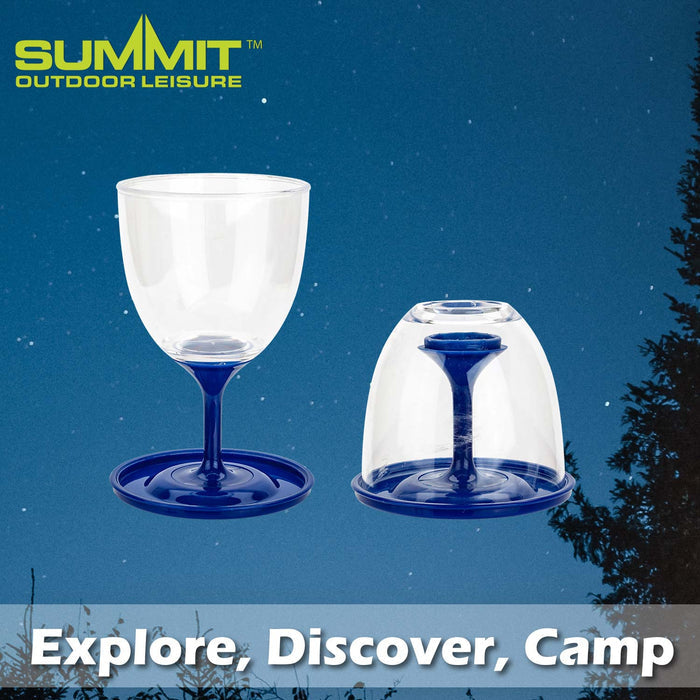 Collapsible Wine Glasses Pack Away - 10oz / 285ml Blue of