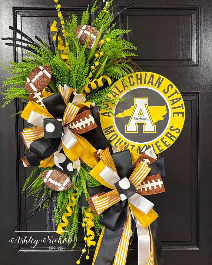 Collegiate Football Sign Wreath - Appalachian State University