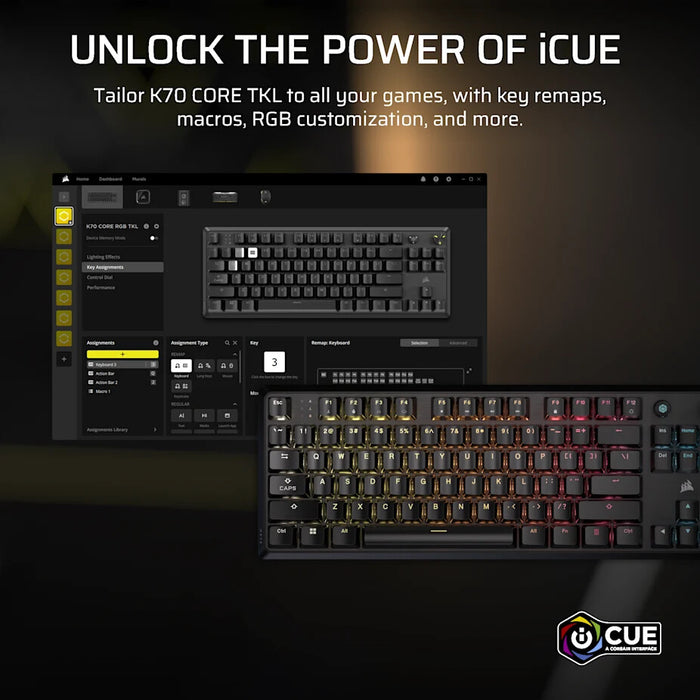 Corsair K70 CORE TKL keyboard Gaming USB QWERTY UK English Black
