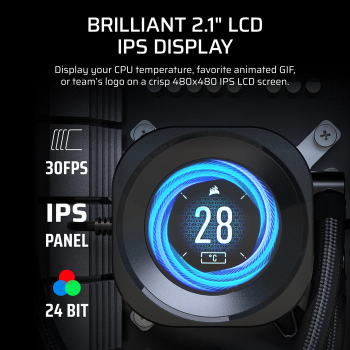 Corsair Nautilus 240 RS LCD Processor All-in-one liquid cooler 12 cm Black 1 pc(s)
