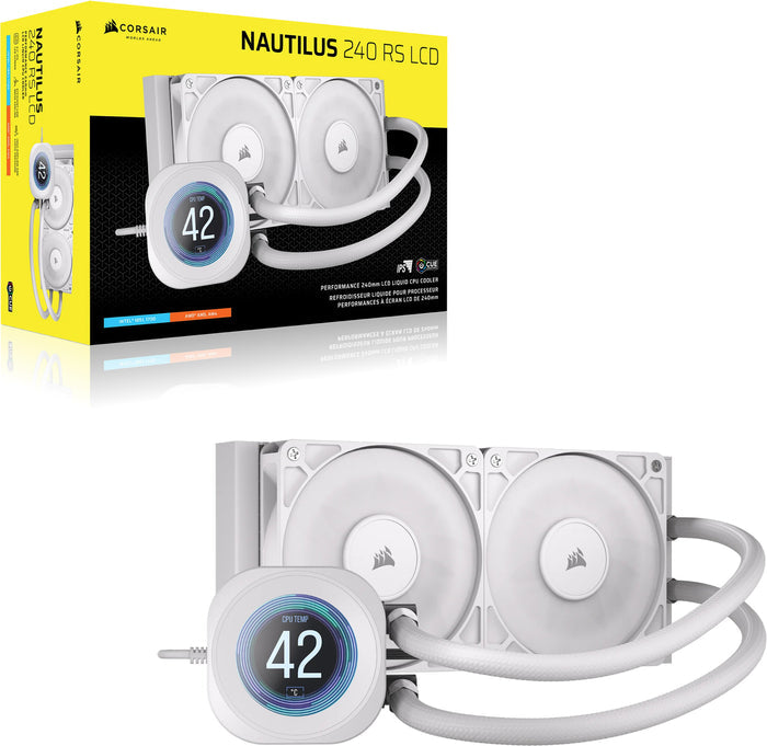 Corsair Nautilus 240 RS LCD Processor All-in-one liquid cooler 12 cm White 1 pc(s)