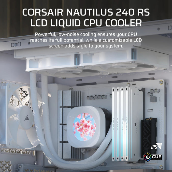 Corsair Nautilus 240 RS LCD Processor All-in-one liquid cooler 12 cm White 1 pc(s)