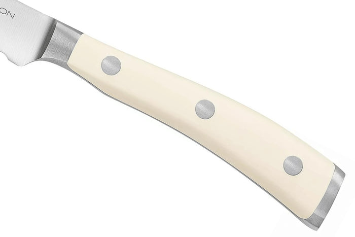 Couteau à saucisson Wüsthof Classic Ikon Blanc forgé lame crantée 14cm