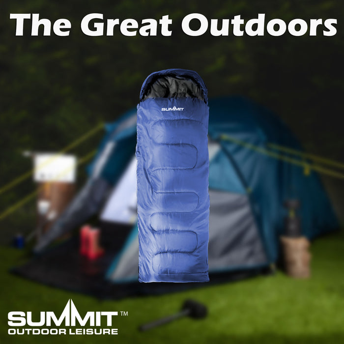 Cowl Sleeping Bag Single Stylish, Warm, Easy To Pack Camp Blue
