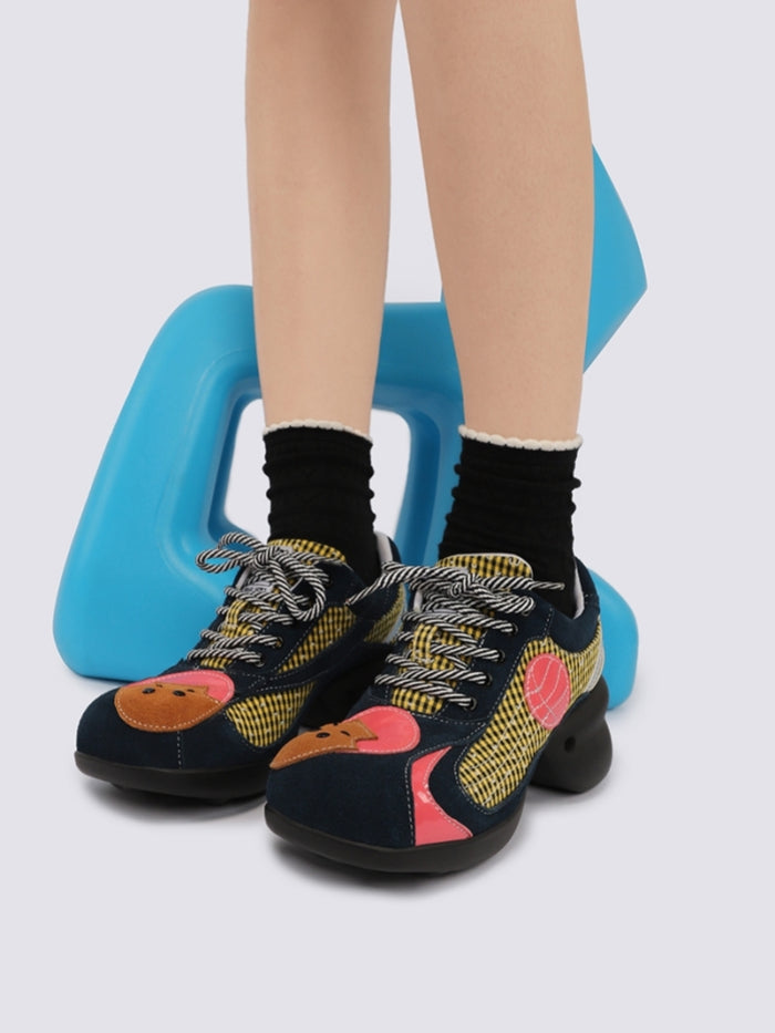 Cute Cartoon Bear Patch Sneakers