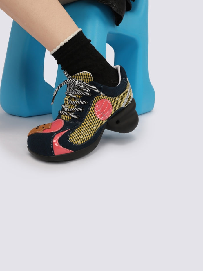 Cute Cartoon Bear Patch Sneakers