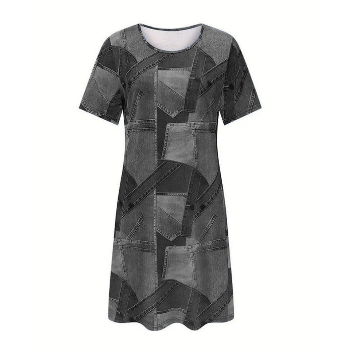 👗Damska casualowa sukienka z patchworkowym wzorem-LV