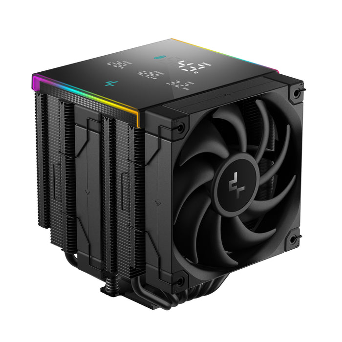 DeepCool AK620 Digital Pro CPU Air Cooler, Dual-Tower with Digital Display, 120mm FDB Fans, ARGB Lighting, 6 Copper Heatpipes, LGA1700/AM5 Compatible, High-Performance Quiet Cooling for Gaming PCs