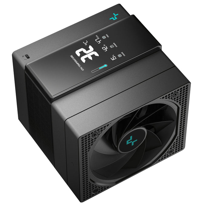 DeepCool Assassin IV VC Vision Dual-Fan CPU Air Cooler with 140mm & 120mm Fans, Vapour Chamber Base, Digital Display for Real-Time Monitoring, Intel & AMD Compatible