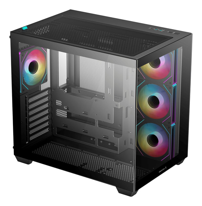 DeepCool CG530 4F Mid-Tower Case with Tempered Glass Panels, 4 Pre-Installed ARGB Fans, and Optimal Airflow Support, Black