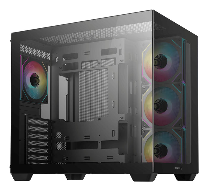 DeepCool CG530 4F Mid-Tower Case with Tempered Glass Panels, 4 Pre-Installed ARGB Fans, and Optimal Airflow Support, Black