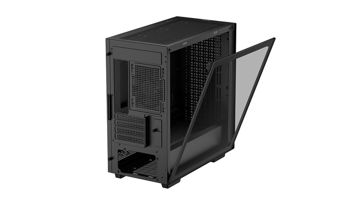 DeepCool CH370, Black, Mini Tower Chassis w/ Tempered Glass Window, 1x 120mm Fan, 2x USB 3.0, mATX/mITX