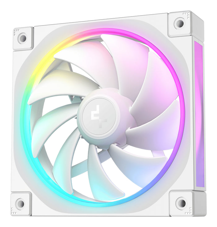 DeepCool FL12 120mm PWM 3 Pack White Fan - High Performance, Low Noise, Fluid Dynamic Bearing, 36 ARGB LEDs, 500-2150 RPM, 55 CFM Airflow, 4-Pin PWM Control