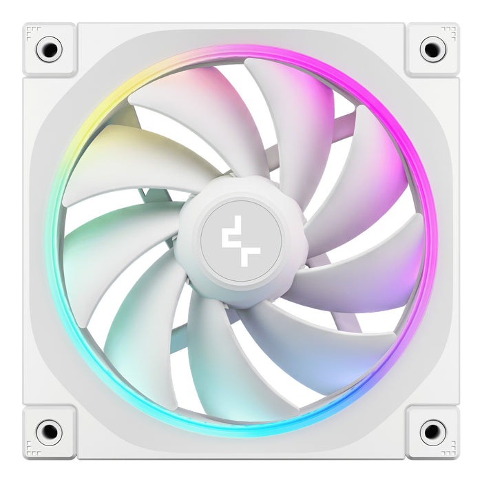 DeepCool FL12 120mm PWM 3 Pack White Fan - High Performance, Low Noise, Fluid Dynamic Bearing, 36 ARGB LEDs, 500-2150 RPM, 55 CFM Airflow, 4-Pin PWM Control