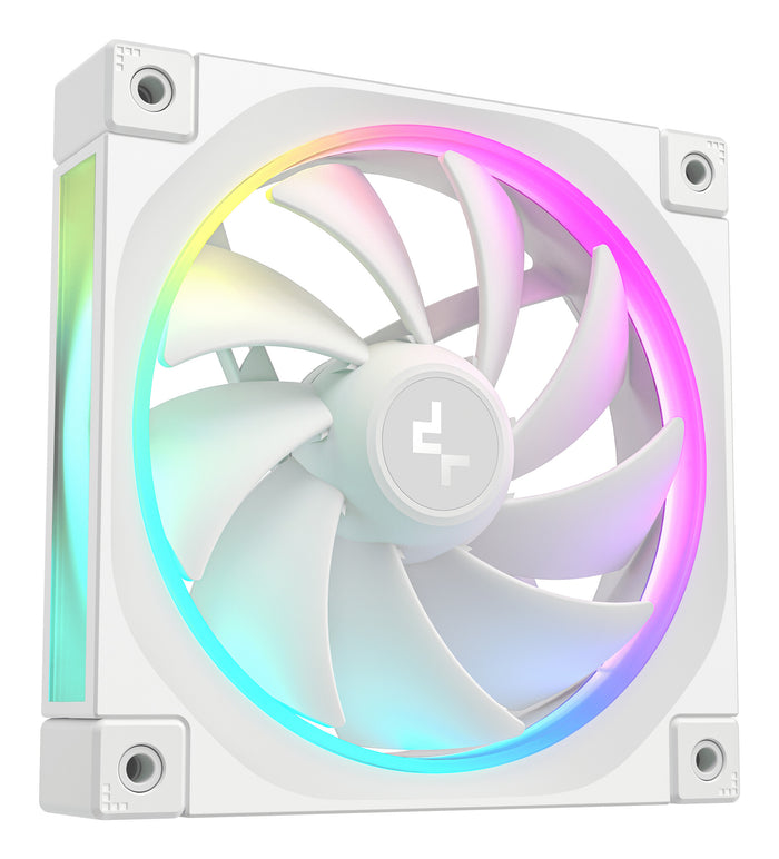 DeepCool FL12 120mm PWM 3 Pack White Fan - High Performance, Low Noise, Fluid Dynamic Bearing, 36 ARGB LEDs, 500-2150 RPM, 55 CFM Airflow, 4-Pin PWM Control