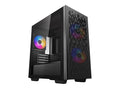 DeepCool MATREXX 40 3FS Case, Gaming, Black, Micro Tower, 1 x USB 3.0 / 1 x USB 2.0, Tempered Glass Side Window Panel, Mesh Front Panel for Optimized Airflow, Tri-Colour LED Fans, Micro ATX, Mini-ITX