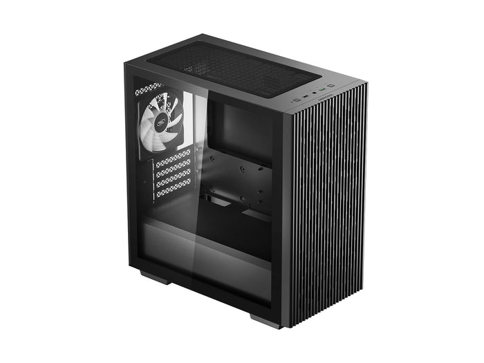 DeepCool MATREXX 40 3FS Case, Gaming, Black, Micro Tower, 1 x USB 3.0 / 1 x USB 2.0, Tempered Glass Side Window Panel, Mesh Front Panel for Optimized Airflow, Tri-Colour LED Fans, Micro ATX, Mini-ITX