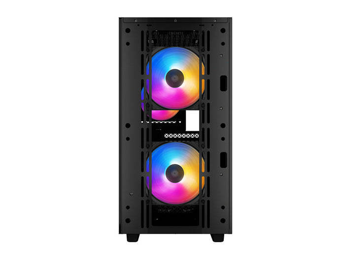 DeepCool MATREXX 40 3FS Case, Gaming, Black, Micro Tower, 1 x USB 3.0 / 1 x USB 2.0, Tempered Glass Side Window Panel, Mesh Front Panel for Optimized Airflow, Tri-Colour LED Fans, Micro ATX, Mini-ITX