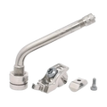 Stainless steel faucet with curved spout and handle, fits Dill-A-Dapter Valve for 2020+ Chevrolet Silverado and GMC Sierra