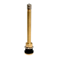 Gold Dill DV-572 large bore TPMS valve stem with brass threaded top and rubber seal