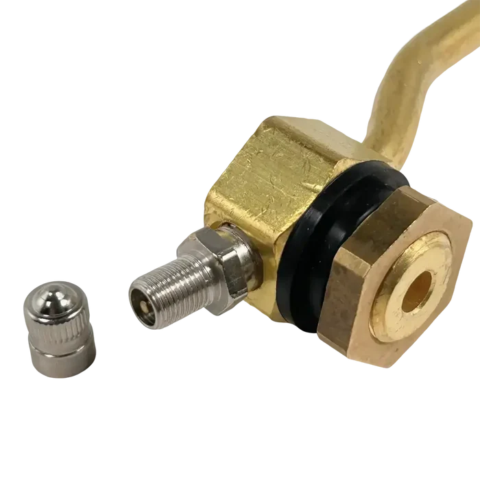 Brass tire valve stem for Dill VS-1072 military vehicle tire valve and HUT-1 replacement