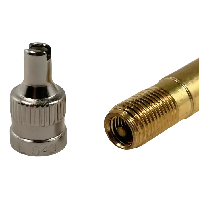 Two metal connectors for Dill VS-1072 Military Tire Valve, perfect for HUT-1 replacement