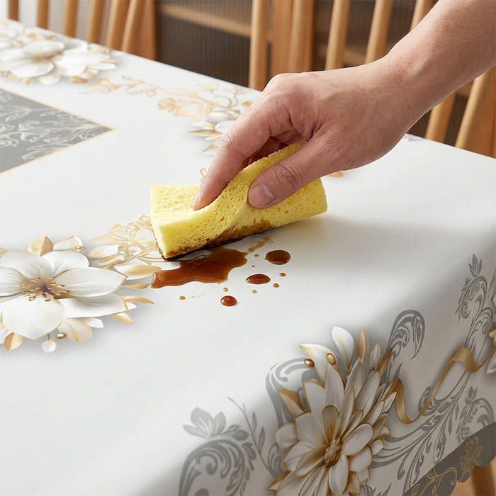 Elegantni vodootporni stolnjak s cvjetnim reljefom-HR