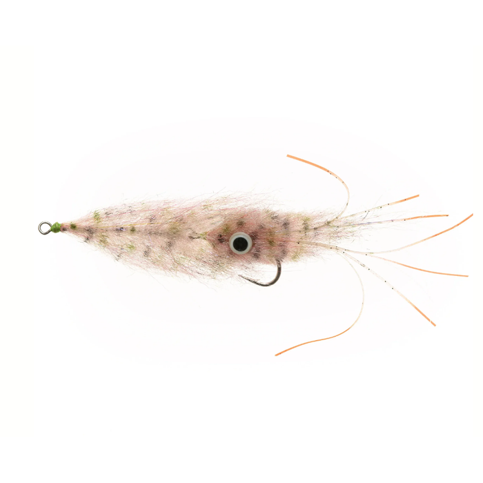 EP Flex Calamari pink squid fishing fly #5/0 with green speckles and orange tentacles